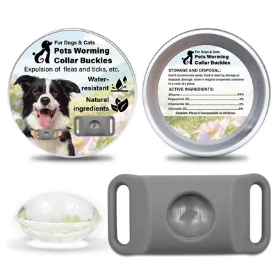 MCBOSON Collier naturel anti-puces et tiques pour chiens et chats en Gris MCBOSON Collier naturel anti-puces et tiques pour chiens et chats en Gris