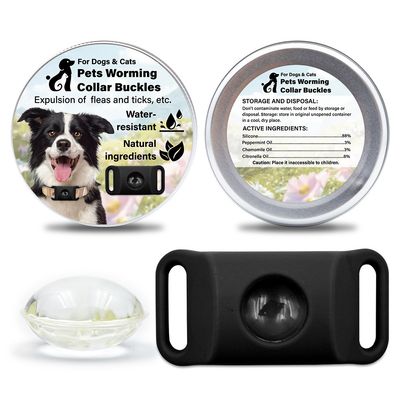 MCBOSON Collier naturel anti-puces et tiques pour chiens et chats en Noir