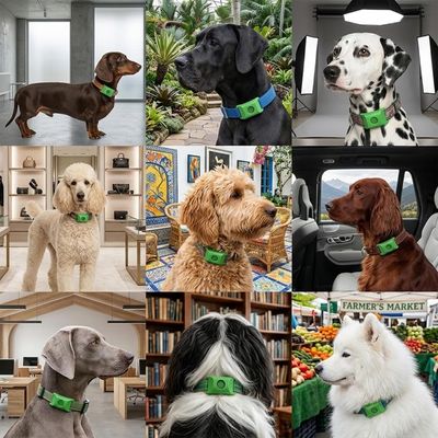 Zoomtopia Collier antiparasitaire chien naturel réglable vert
