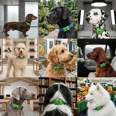 Zoomtopia Collier antiparasitaire chien naturel réglable vert