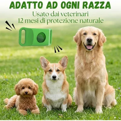 Zoomtopia Collier antiparasitaire chien naturel réglable vert
