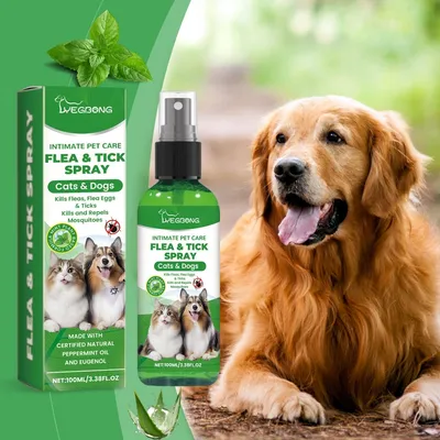 YEGBONG Spray anti-puces tiques chat chien naturel menthe tea tree YEGBONG Spray anti-puces tiques chat chien naturel menthe tea tree