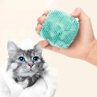FurryFusion Brosse de bain pour chien et chat en silicone FurryFusion Brosse de bain pour chien et chat en silicone