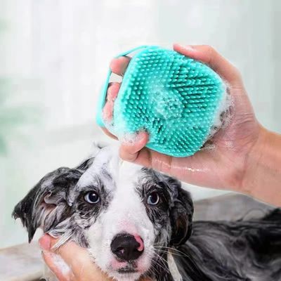 FurryFusion Brosse de bain pour chien et chat en silicone