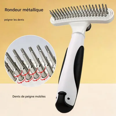 FurryFusion Peigne double rangée pour chien et chat FurryFusion Peigne double rangée pour chien et chat