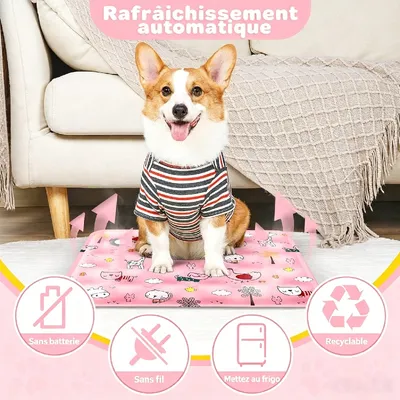 MCBOSON Matelas de refroidissement pour chiens et chats rose M MCBOSON Matelas de refroidissement pour chiens et chats rose M