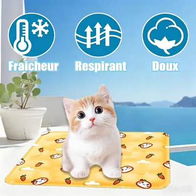 MCBOSON Matelas de refroidissement pour chiens et chats jaune XL MCBOSON Matelas de refroidissement pour chiens et chats jaune XL