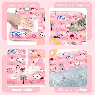 MCBOSON Matelas de refroidissement pour chiens et chats rose L MCBOSON Matelas de refroidissement pour chiens et chats rose L