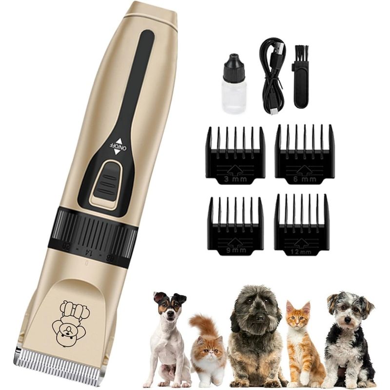 Jlobnyiun Tondeuse chien silencieuse sans fil petite moyenne taille