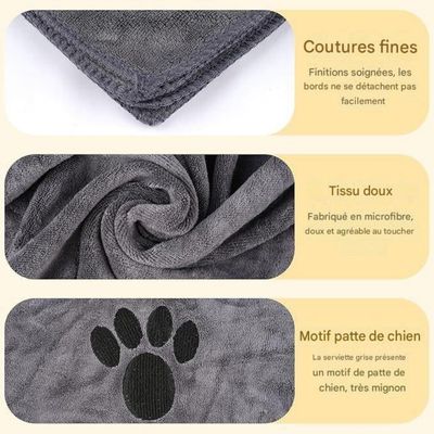 ZooVenture Serviette Chat Chien - Microfibre, 100x50cm, Absorbante