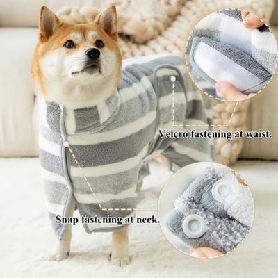 FurryFusion Robe de bain pour chien et chat épaisse