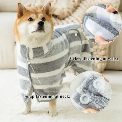 FurryFusion Robe de bain pour chien et chat épaisse FurryFusion Robe de bain pour chien et chat épaisse