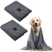 2 serviettes microfibre chien/chat 100x50cm : séchage rapide, gris