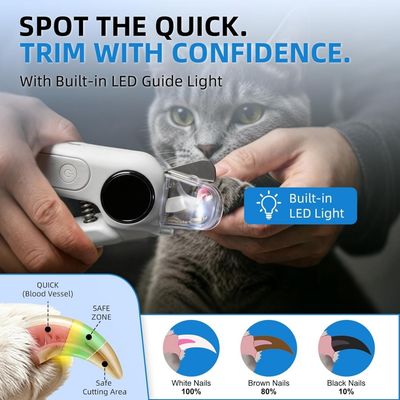 ZooVenture Coupe-Ongles Grattoir LED Gris 2-en-1