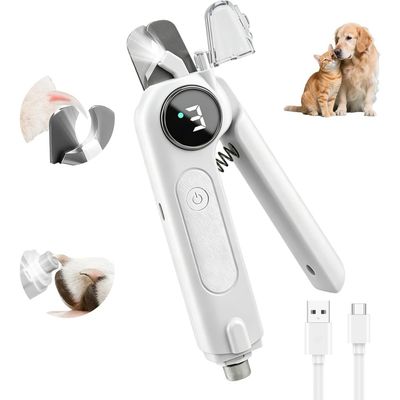 ZooVenture 2en1 Coupe Ongle Grattoir LED Gris