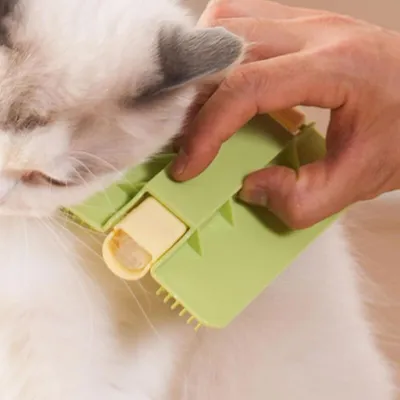 Brosse d'angle pour chat : peigne de massage & grattoir avec herbe à chat Brosse d'angle pour chat : peigne de massage & grattoir avec herbe à chat
