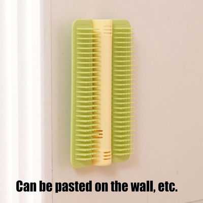 Brosse d'angle pour chat : peigne de massage & grattoir avec herbe à chat
