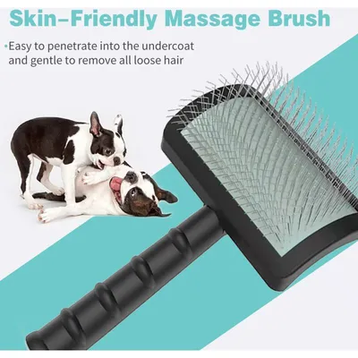 Brosse Slicker XL (Noir 25mm) : picots longs pour démêlage grands chiens Brosse Slicker XL (Noir 25mm) : picots longs pour démêlage grands chiens