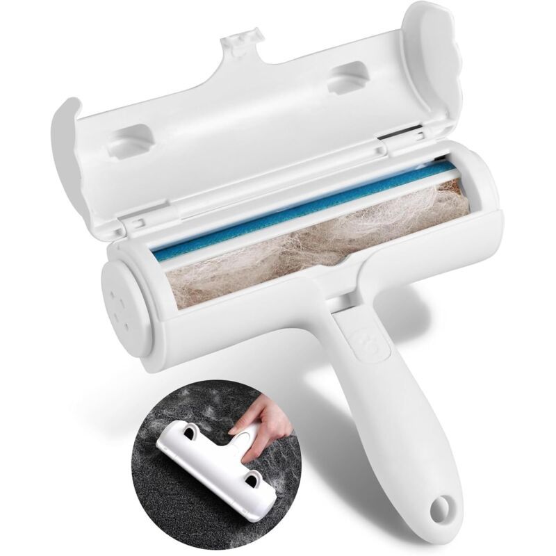 Brosse magique anti-poils chat/chien : rouleau réutilisable & efficace