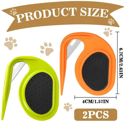 2 peignes démêlants pour animaux (orange + vert) : brosse soin & nœuds 2 peignes démêlants pour animaux (orange + vert) : brosse soin & nœuds