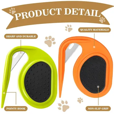 2 peignes démêlants pour animaux (orange + vert) : brosse soin & nœuds 2 peignes démêlants pour animaux (orange + vert) : brosse soin & nœuds