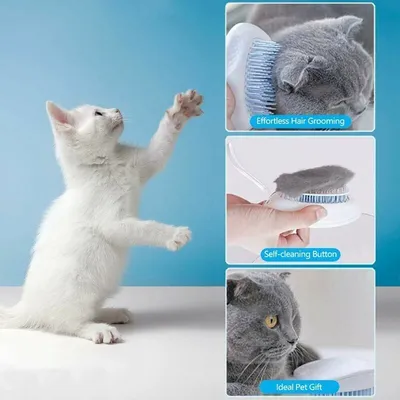 Brosse autonettoyante chat & chien : peigne de toilettage pour poils longs Brosse autonettoyante chat & chien : peigne de toilettage pour poils longs