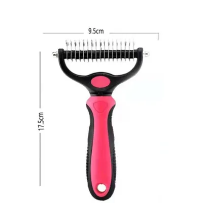 Peigne de toilettage double face (Grande, Rose) : anti-nœuds & poils morts Peigne de toilettage double face (Grande, Rose) : anti-nœuds & poils morts