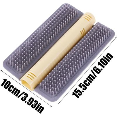 Grattoir angle chat : peigne massage, jouet interactif & cataire, gris