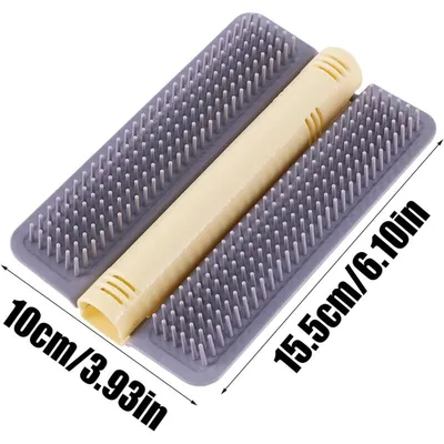 Grattoir angle chat : peigne massage, jouet interactif & cataire, gris Grattoir angle chat : peigne massage, jouet interactif & cataire, gris