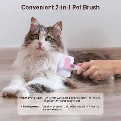 Brosse autonettoyante rose : élimine le sous-poil & les nœuds (chat/chien) Brosse autonettoyante rose : élimine le sous-poil & les nœuds (chat/chien)