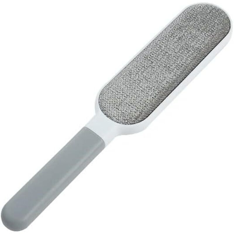 Brosse anti-poils double face : élimine poils chat/chien & peluches