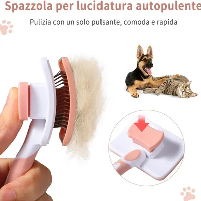 MCBOSON Brosse 2 en 1 élimine poils morts nœuds nettoyage 1 clic chien chat MCBOSON Brosse 2 en 1 élimine poils morts nœuds nettoyage 1 clic chien chat