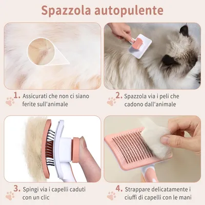 MCBOSON Brosse 2 en 1 élimine poils morts nœuds nettoyage 1 clic chien chat MCBOSON Brosse 2 en 1 élimine poils morts nœuds nettoyage 1 clic chien chat