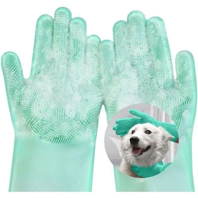 Gant de toilettage vert : massage & bain pour animaux, cuisine & voiture