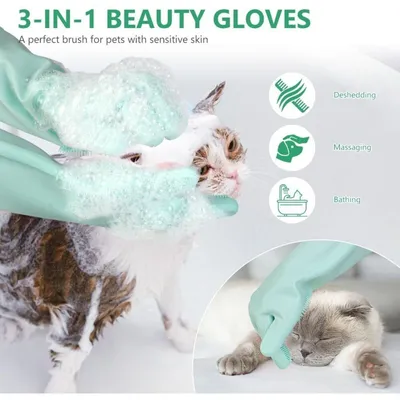 Gant de toilettage vert : massage & bain pour animaux, cuisine & voiture Gant de toilettage vert : massage & bain pour animaux, cuisine & voiture