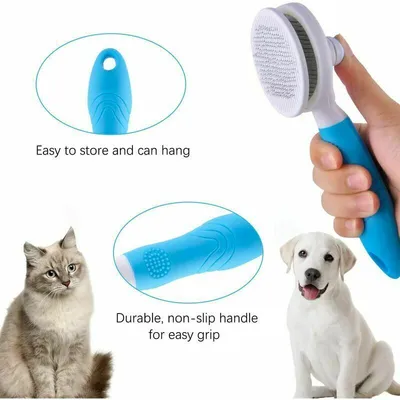 Brosse autonettoyante chats/chiens : retrait des poils morts en 1 clic