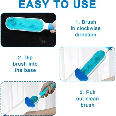Brosse anti-poils magique bleue : réutilisable pour canapé, lit & textiles Brosse anti-poils magique bleue : réutilisable pour canapé, lit & textiles