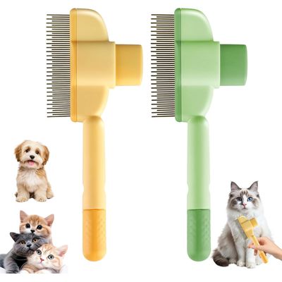 Lot de 2 : Épilateur et peigne anti-puces pour animaux (nettoyage rapide)
