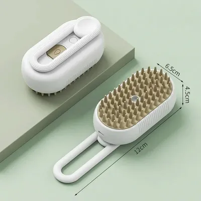 Zoomtopia Brosse à vapeur 3 en 1 pour chien chat électrique kaki