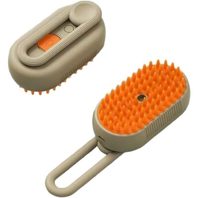 Zoomtopia Brosse à vapeur 3 en 1 pour chien chat électrique kaki