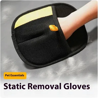 Lot de 2 gants de toilettage chien/chat : massage & épilation réutilisable Lot de 2 gants de toilettage chien/chat : massage & épilation réutilisable