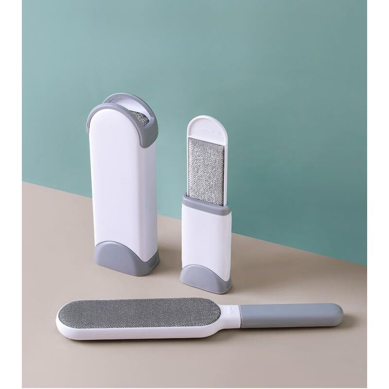 Brosse anti-poils grise réutilisable : vêtements, canapé, tapis & literie