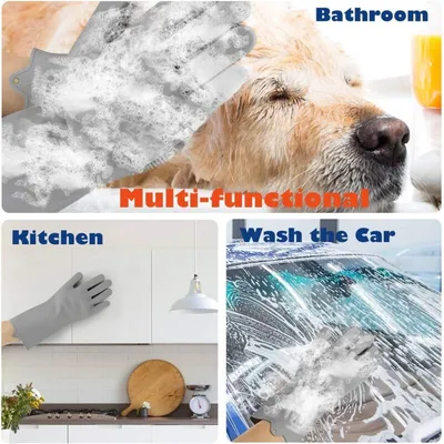 Gant de toilettage chat/chien en silicone alimentaire - Massage & Poils Gant de toilettage chat/chien en silicone alimentaire - Massage & Poils