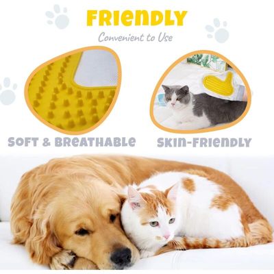 Gants effet Massage - Retire poils - Chien, chat et lapin
