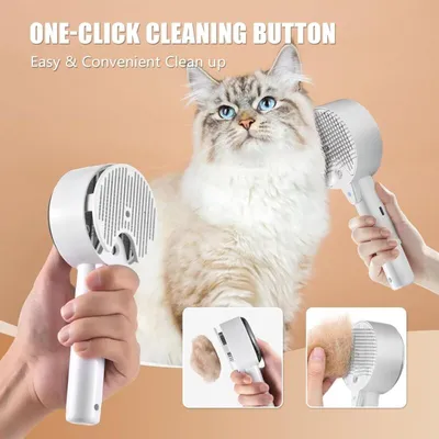 Brosse vapeur chat 4-en-1 : massage antistatique, spray & démêlage Brosse vapeur chat 4-en-1 : massage antistatique, spray & démêlage
