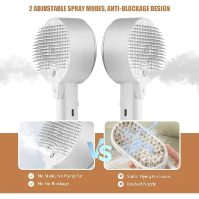 Brosse vapeur chat 4-en-1 : massage antistatique, spray & démêlage Brosse vapeur chat 4-en-1 : massage antistatique, spray & démêlage