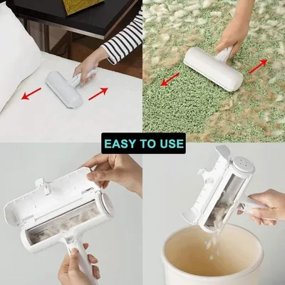 Brosse anti-poils bleue : rouleau réutilisable pour canapé, lit & vêtements
