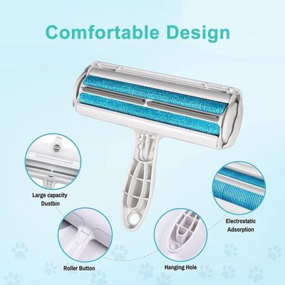 Brosse anti-poils bleue : rouleau réutilisable pour canapé, lit & vêtements