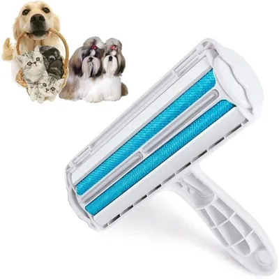 Brosse anti-poils bleue : rouleau réutilisable pour canapé, lit & vêtements
