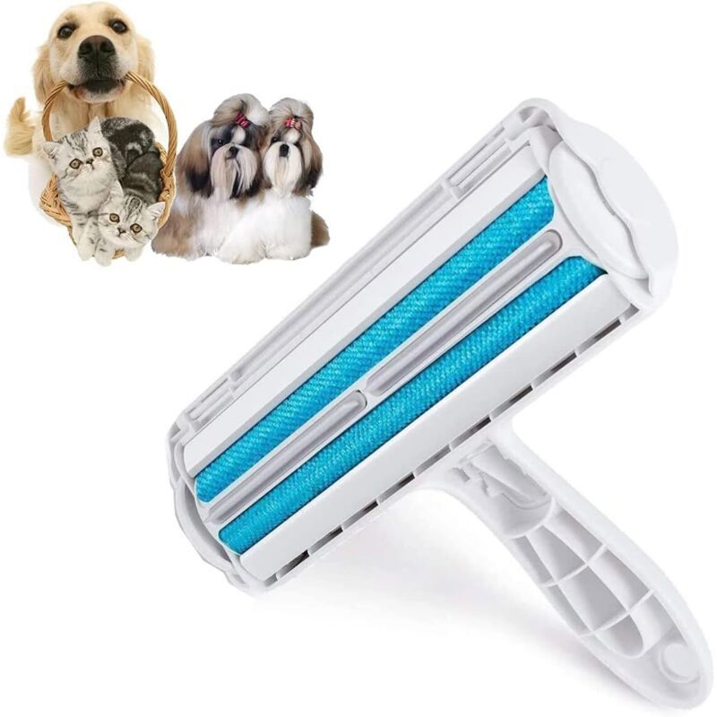 Brosse anti-poils bleue : rouleau réutilisable pour canapé, lit & vêtements